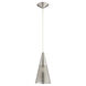 Mesh Cone 1 Light 6 inch Satin Nickel Pendant Ceiling Light