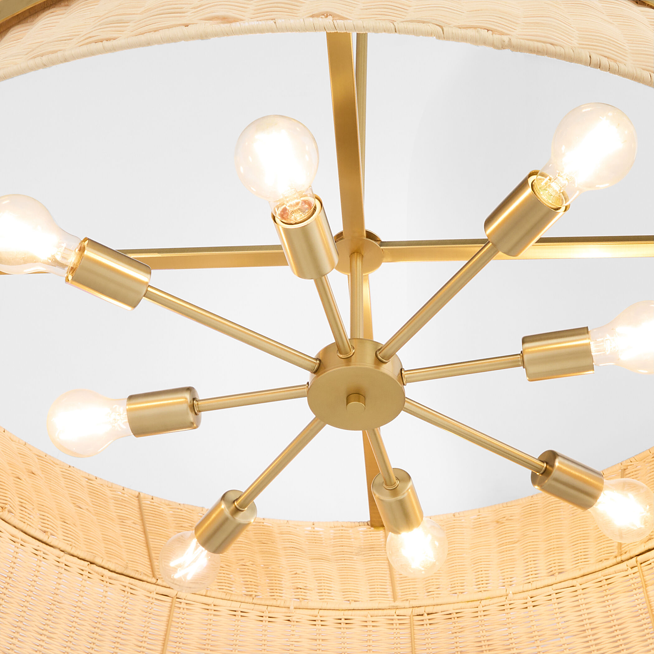 Fairview 8 Light 36 inch Brushed Brass Pendant Ceiling Light