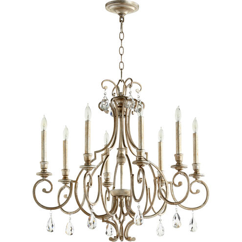 Ansley 8 Light 29 inch Aged Silver Leaf Chandelier Ceiling Light