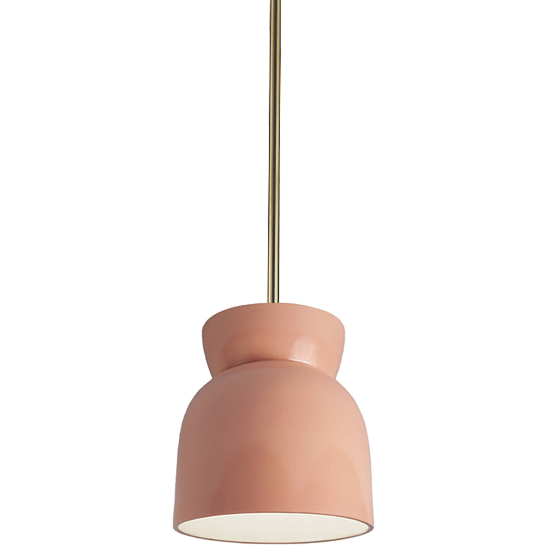 Radiance Collection LED 8 inch Vanilla Gloss with Dark Bronze Pendant Ceiling Light