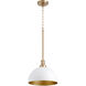 Fort Worth 1 Light 11.75 inch Studio White and Aged Brass Mini Pendant Ceiling Light