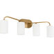Rutherford 4 Light 22.75 inch Brushed Brass Vanity Light Wall Light