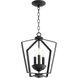 Fort Worth 3 Light 13 inch Noir Mini Chandelier Ceiling Light, Quorum Home