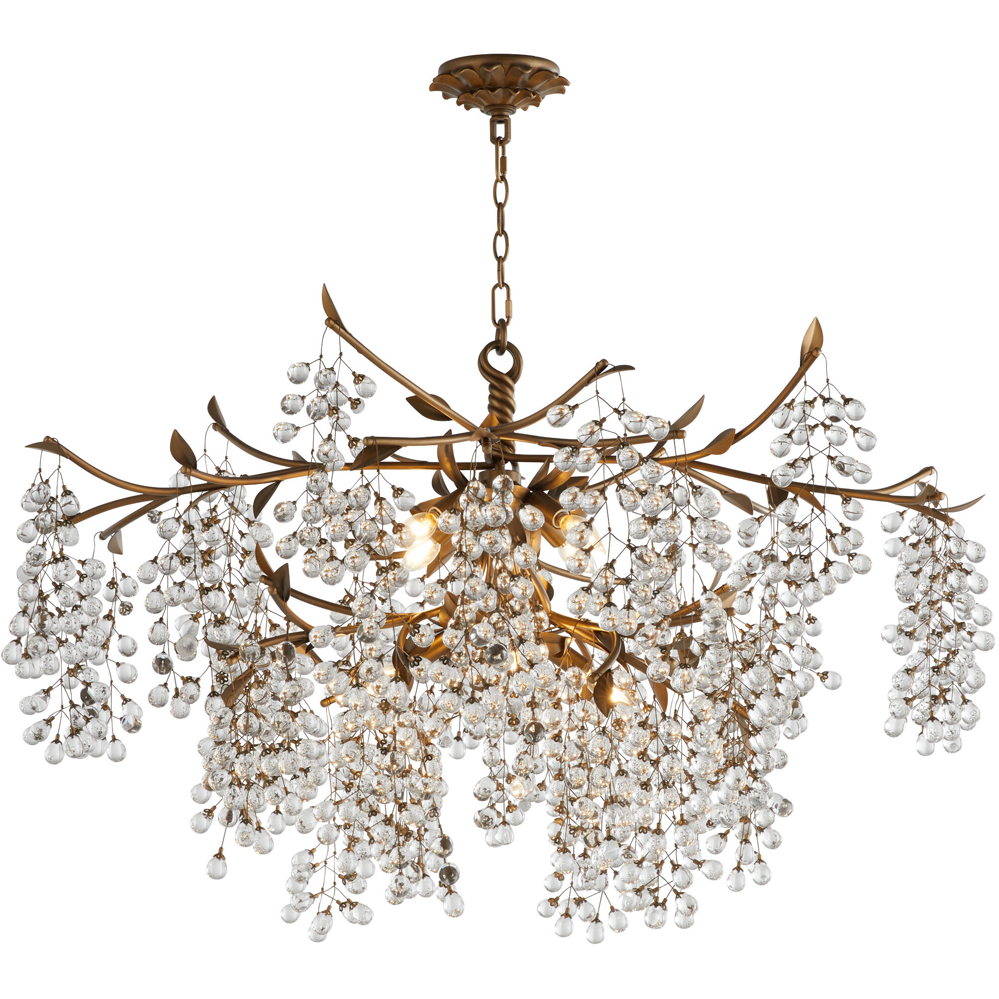 Glicina 8 Light 45 inch Natural Brass Chandelier Ceiling Light