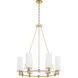 Lee Boulevard 6 Light 30 inch Aged Brass Chandelier Ceiling Light