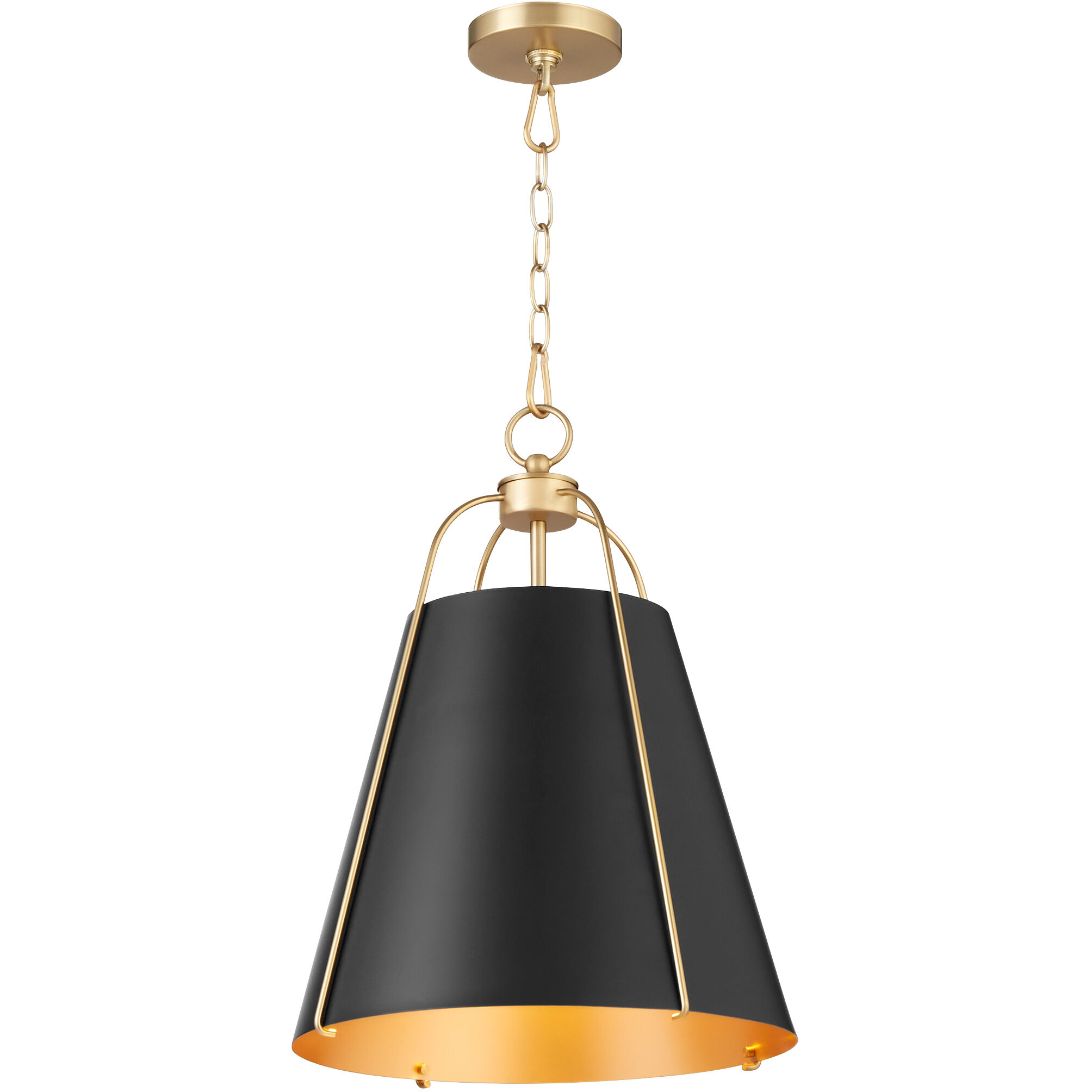 Jamie 1 Light 15 inch Matte Black and Aged Brass Pendant Ceiling Light