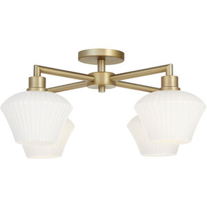 Cassini 4 Light 26 inch Aged Brass Semi-Flush Mount Ceiling Light