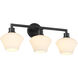 Cassini 3 Light 24.25 inch Matte Black Vanity Light Wall Light