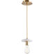 Fort Worth 1 Light 5.88 inch Aged Brass and White Marble Mini Pendant Ceiling Light