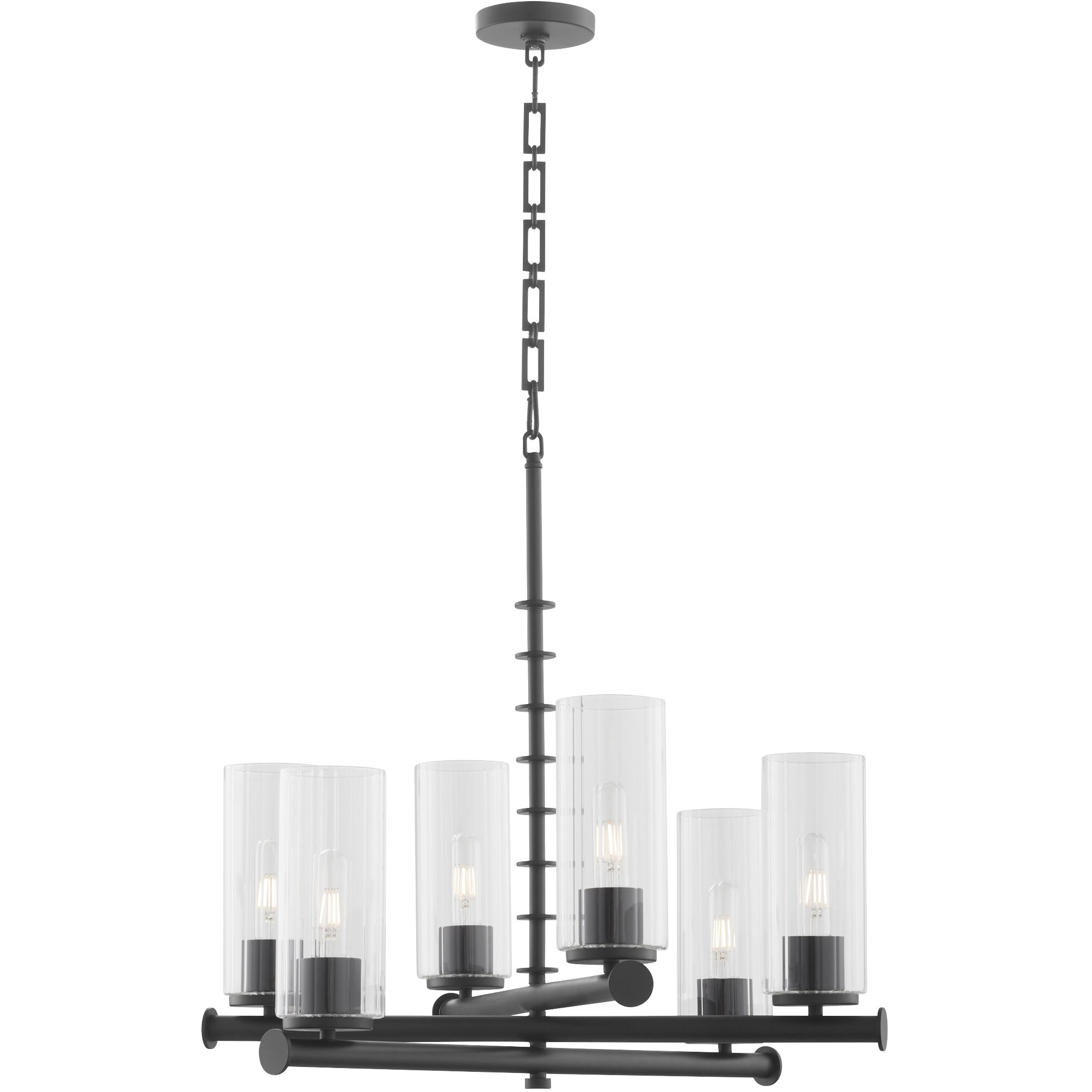 Mercier 6 Light 26 inch Matte Black Chandelier Ceiling Light