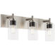 Fallstaff 3 Light 22.5 inch Satin Nickel Vanity Light Wall Light