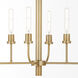 Sheridan 8 Light 44 inch Aged Brass Linear Chandelier Ceiling Light