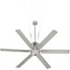 Zeus 65 inch Satin Nickel with Silver Blades Patio Fan