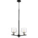 Monarch 3 Light 19 inch Noir and Satin Nickel Chandelier Ceiling Light