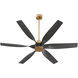 Kimbo 60 inch Aged Brass with Colonial Black Blades Patio Fan