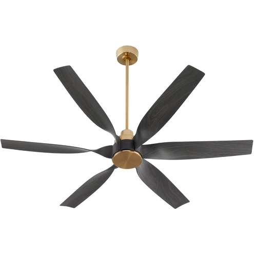Quorum 55606-80 Kimbo 60 inch Aged Brass with Colonial Black Quorum 55606-80 Kimbo 60 inch Aged Brass with Colonial Black