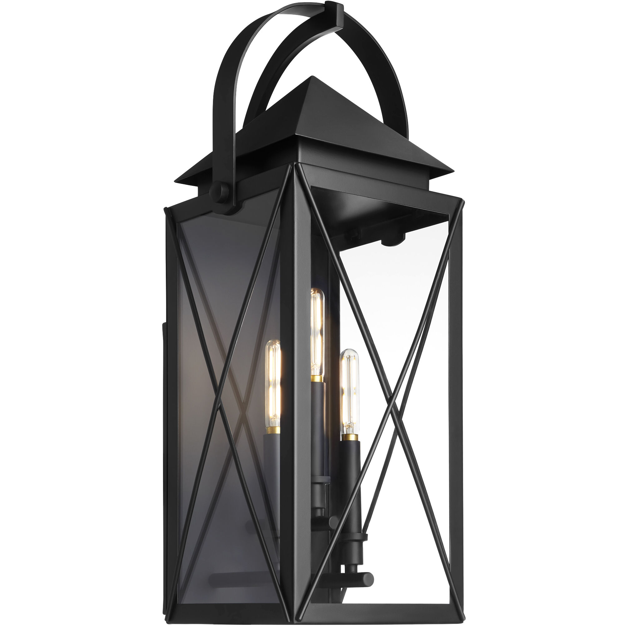Mystic 3 Light 24.25 inch Matte Black Outdoor Wall Lantern