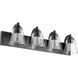 Fort Worth 4 Light 30 inch Noir Bath Vanity Wall Light