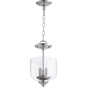 Richmond 3 Light 8 inch Satin Nickel Dual Mount Ceiling Light in Clear Seeded