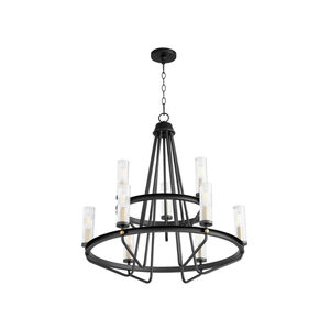 Empire 9 Light 28 inch Noir with Aged Brass Chandelier Ceiling Light