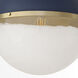 Fort Worth 1 Light 14.75 inch Blue with Aged Brass Pendant Ceiling Light
