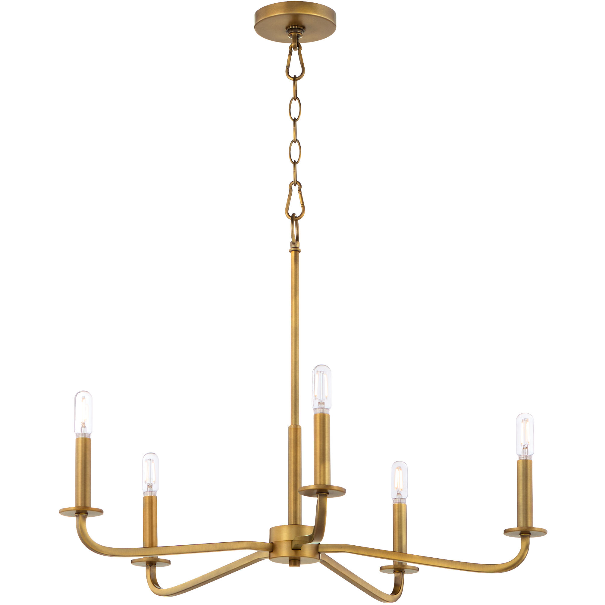 Rutherford 5 Light 24.5 inch Brushed Brass Chandelier Ceiling Light