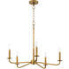 Rutherford 5 Light 24.5 inch Brushed Brass Chandelier Ceiling Light