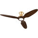 Veleta 56 inch Aged Brass with Walnut Blades Ceiling Fan