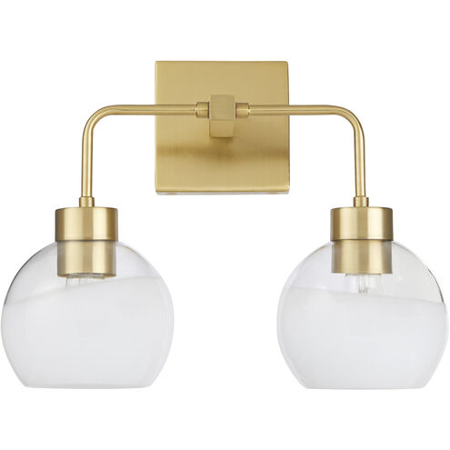 Lacy 2 Light 15 inch Aged Brass Vanity Light Wall Light