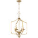 Maryse 4 Light 18 inch Aged Brass Entry Ceiling Light