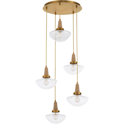 Stockport 5 Light 20 inch Brushed Brass Pendant Ceiling Light