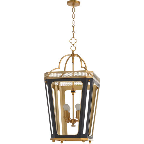 Loire 4 Light 16.5 inch Matte Black and Brushed Brass Pendant Ceiling Light