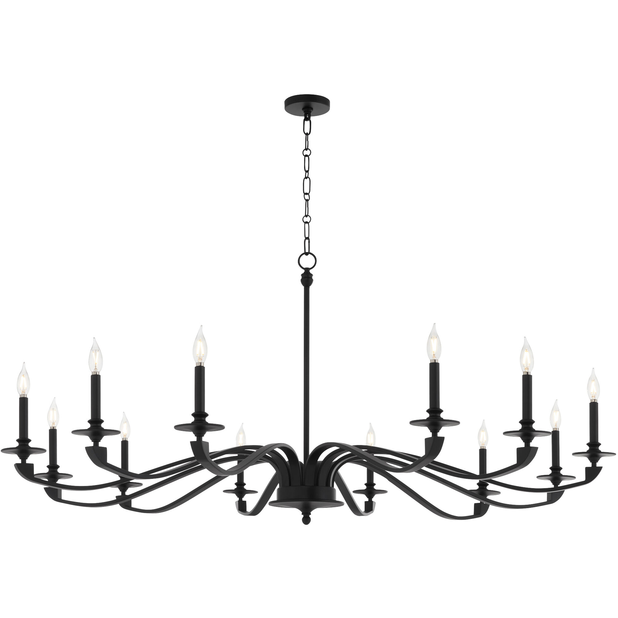 Chantelle 12 Light 60 inch Matte Black Chandelier Ceiling Light