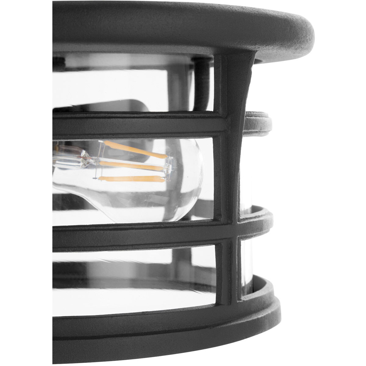 Haley 2 Light 11 inch Noir Outdoor Flush Mount