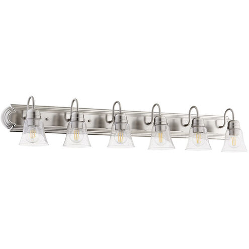 Fort Worth 6 Light 48 inch Satin Nickel Vanity Light Wall Light, Quorum Home