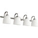 Reyes 4 Light 33.5 inch Classic Nickel Vanity Light Wall Light in Satin Opal