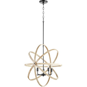 Fort Worth 5 Light 25 inch Noir with Driftwood Pendant Ceiling Light