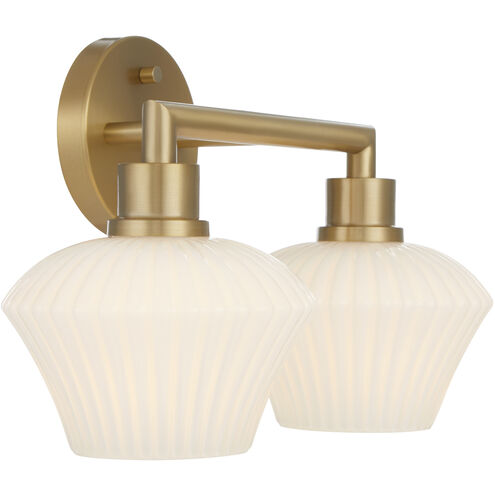 Cassini 2 Light 15.5 inch Aged Brass Vanity Light Wall Light