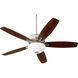 Breeze 52 inch Satin Nickel with Silver/Walnut Blades Indoor Ceiling Fan