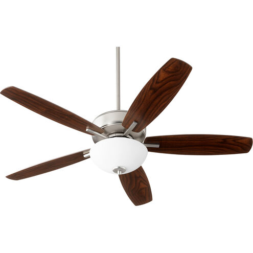 Breeze 52 inch Satin Nickel with Silver/Walnut Blades Indoor Ceiling Fan