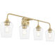Raymond 4 Light 32 inch Aged Brass Vanity Light Wall Light