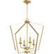 Fort Worth 4 Light 23 inch Aged Brass Mini Chandelier Ceiling Light, Quorum Home