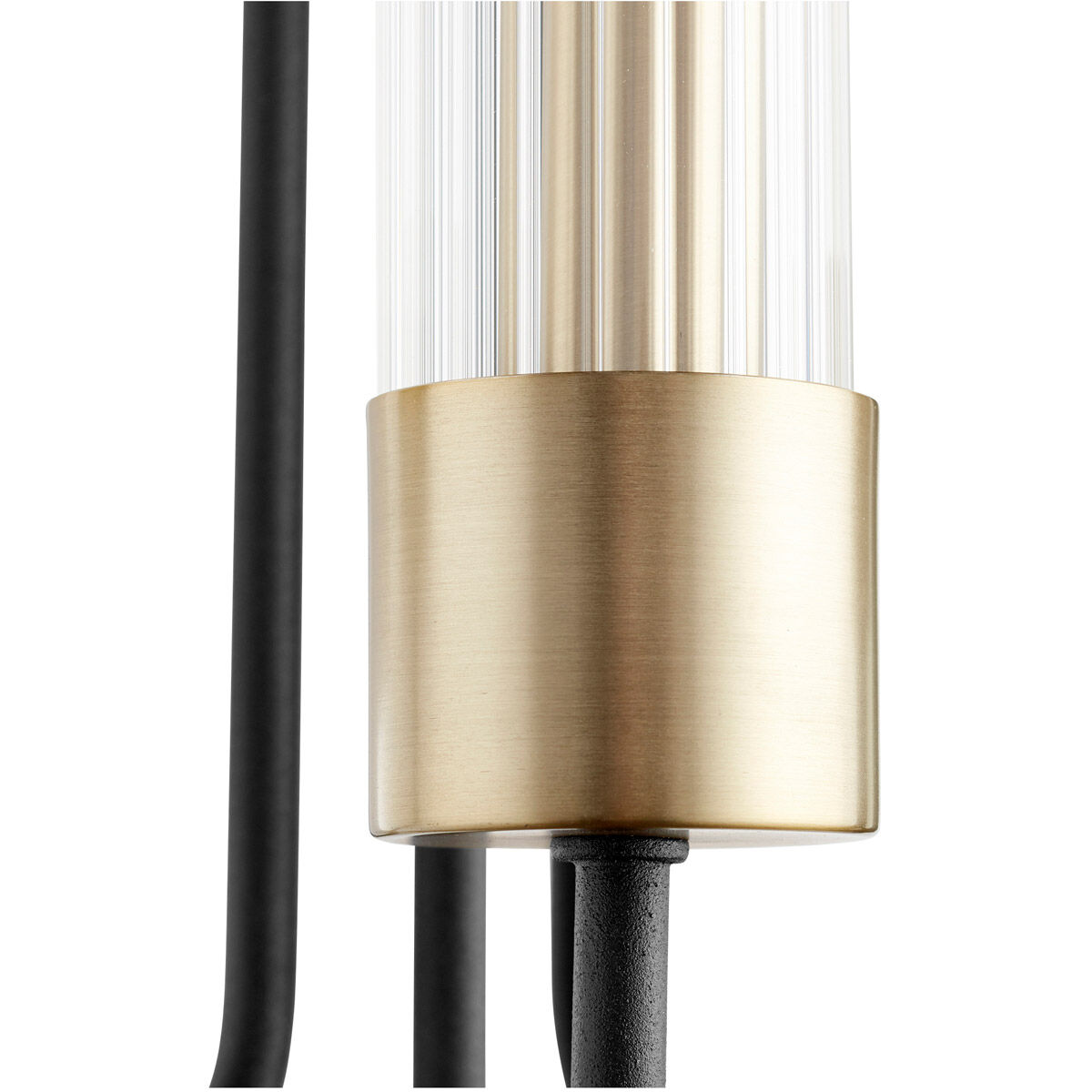 Helix 3 Light 12 inch Noir with Aged Brass Wall Mount Wall Light
