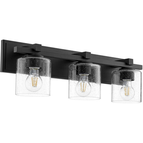 Fort Worth 3 Light 24 inch Noir Vanity Light Wall Light in Clear Seeded