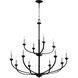 Reyes 12 Light 39 inch Noir Chandelier Ceiling Light, Quorum Home
