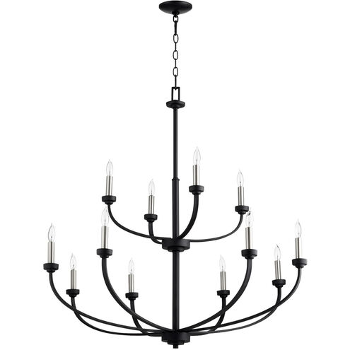 Reyes 12 Light 39 inch Noir Chandelier Ceiling Light, Quorum Home