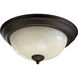 Fort Worth 2 Light 13.5 inch Oiled Bronze Flush Mount Ceiling Light