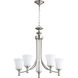 Rossington 5 Light 25 inch Satin Nickel Chandelier Ceiling Light in Satin Opal