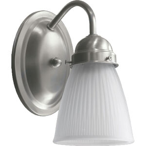Fort Worth 1 Light 4 inch Satin Nickel Wall Sconce Wall Light in White Ribbed