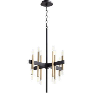 Luxe 16 Light 21 inch Noir with Aged Brass Chandelier Ceiling Light